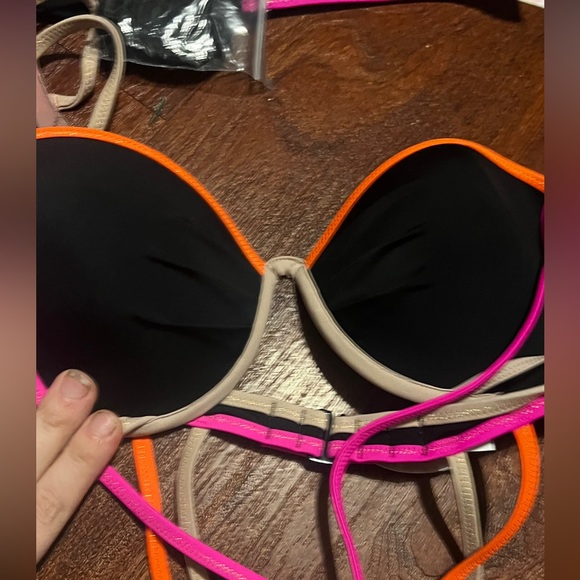 RARE Victoria’s Secret black and neon very sexy bikini - Picture 2 of 7